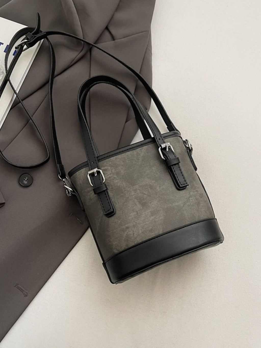 Two-Tone Bucket Crossbody Bag