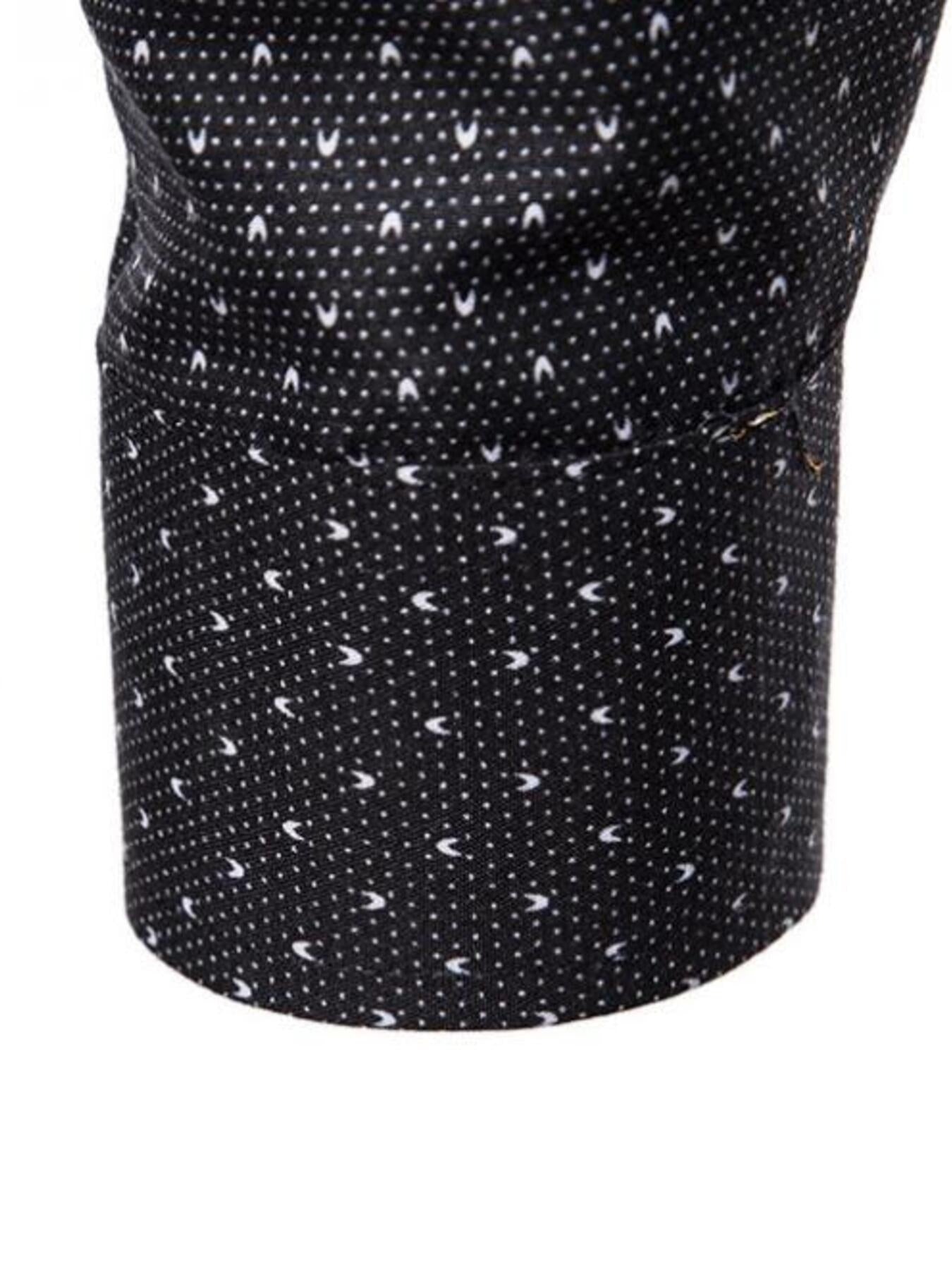 Men's Slim Fit Dotted Pattern Long Sleeve Shirt