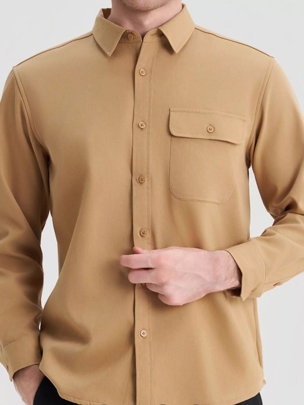 Men's Plus Size Button Up Long Sleeve Shirt