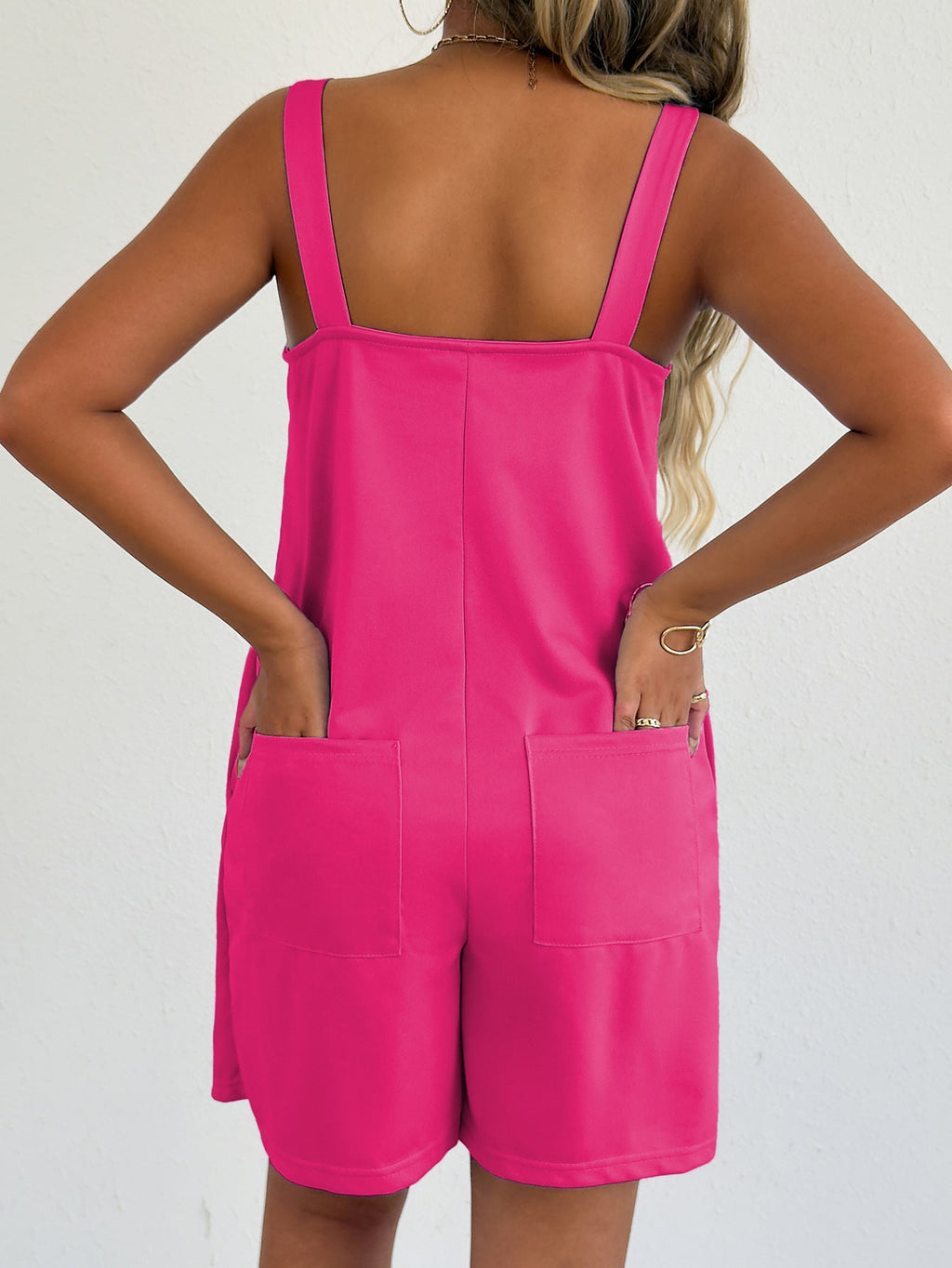 Sleeveless Casual Romper with Side Pockets
