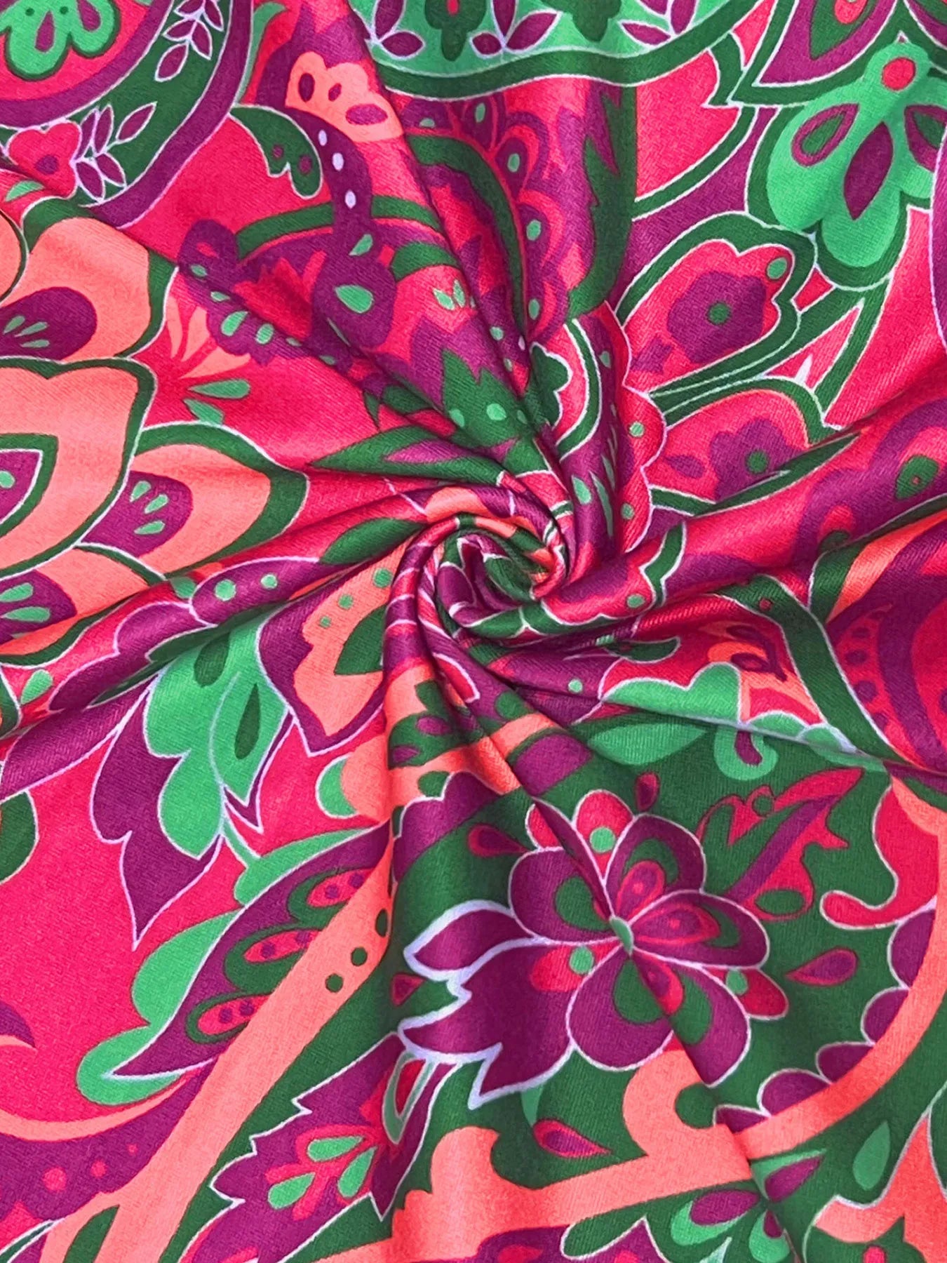Paisley Print Ruffle Sleeve Mini Dress