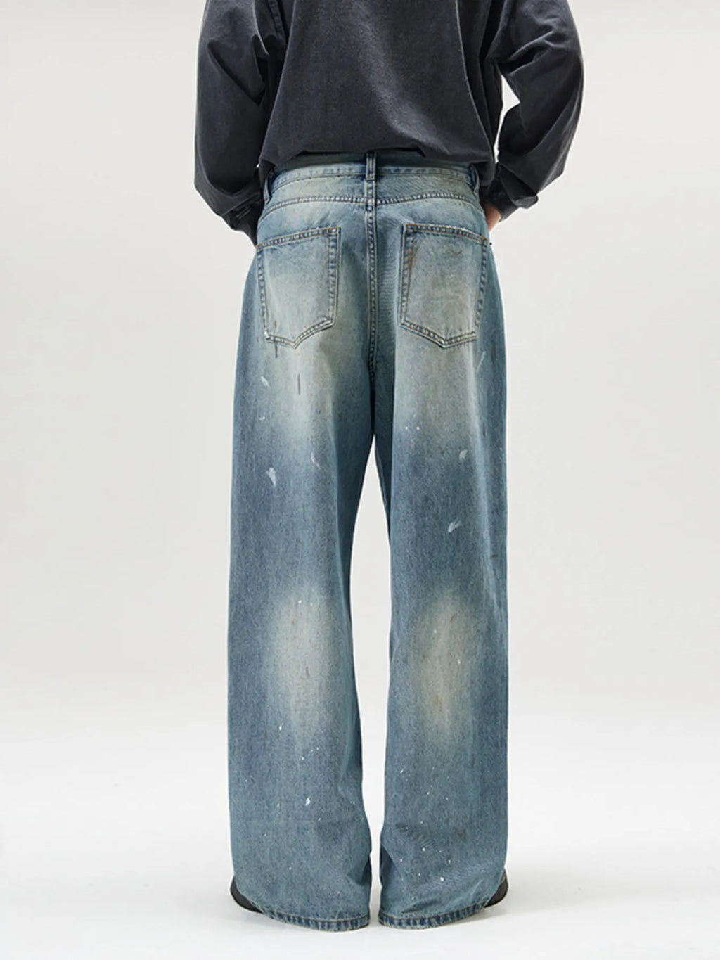 Men's Vintage Washed Wide Leg Jeans