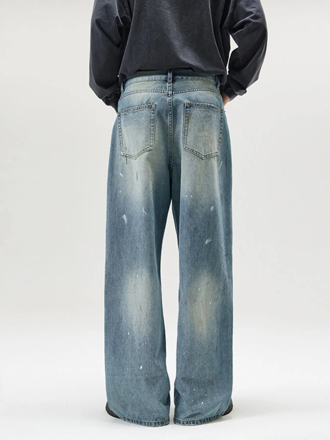 Men's Vintage Washed Wide Leg Jeans