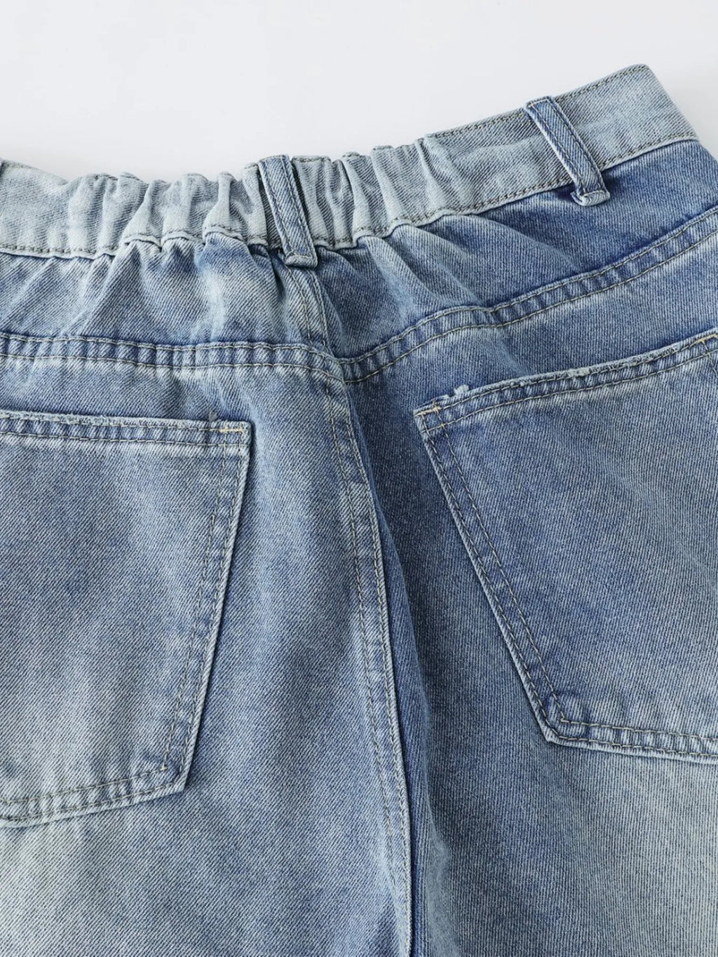 Men's Wide-Leg Vintage Wash Denim Jeans