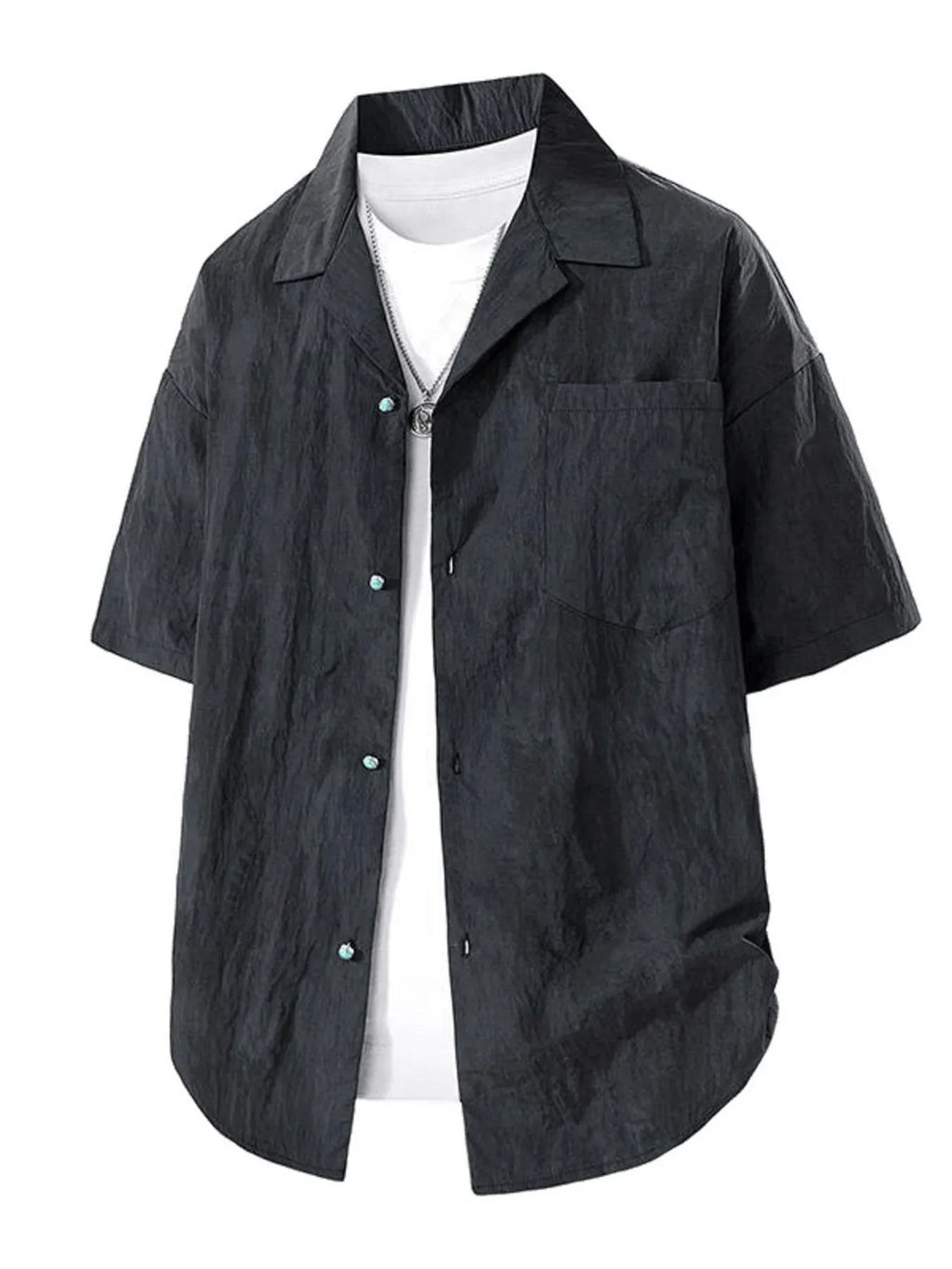 Men's Plus Size Button Up Short Sleeve Shirt