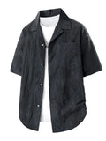 Men's Plus Size Button Up Short Sleeve Shirt