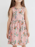 Children's Sleeveless Floral Animal Print Casual Dress