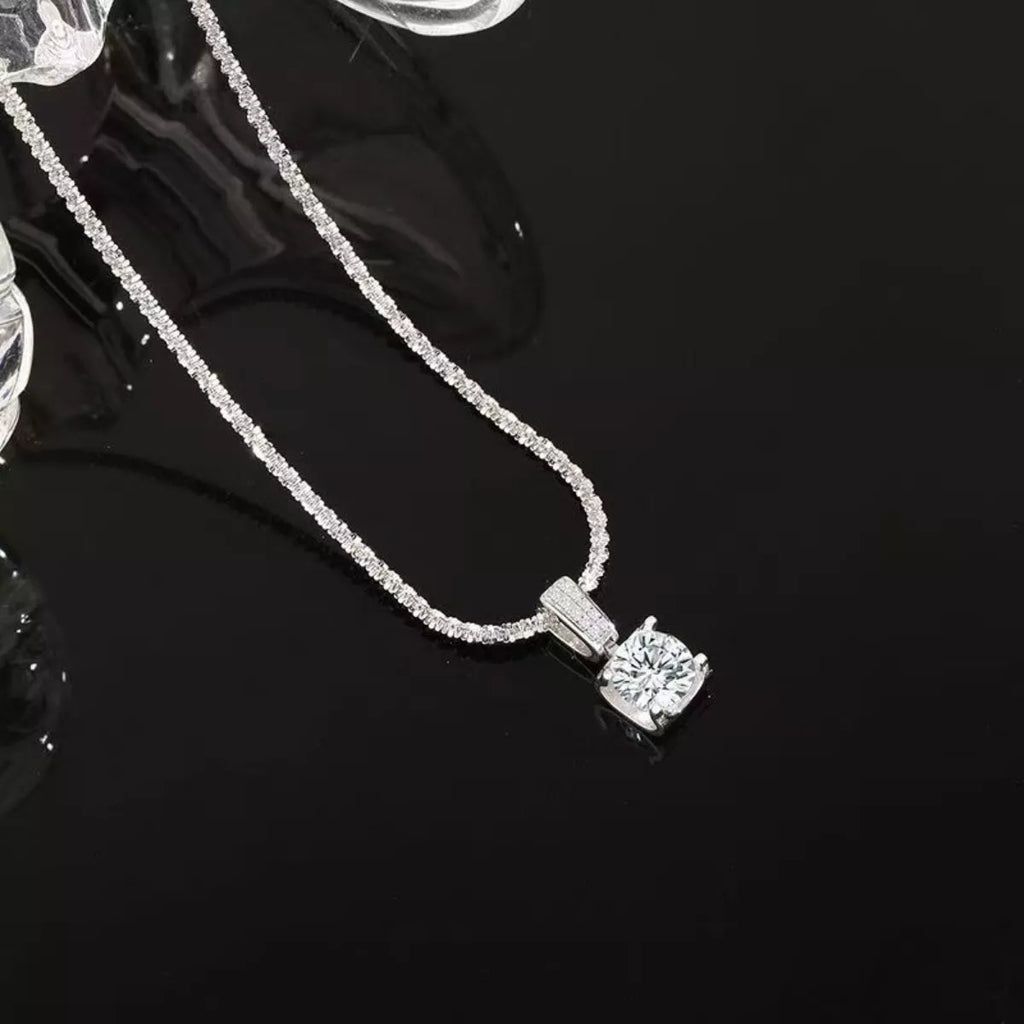 1 Carat 925 Sterling Silver Moissanite Necklace