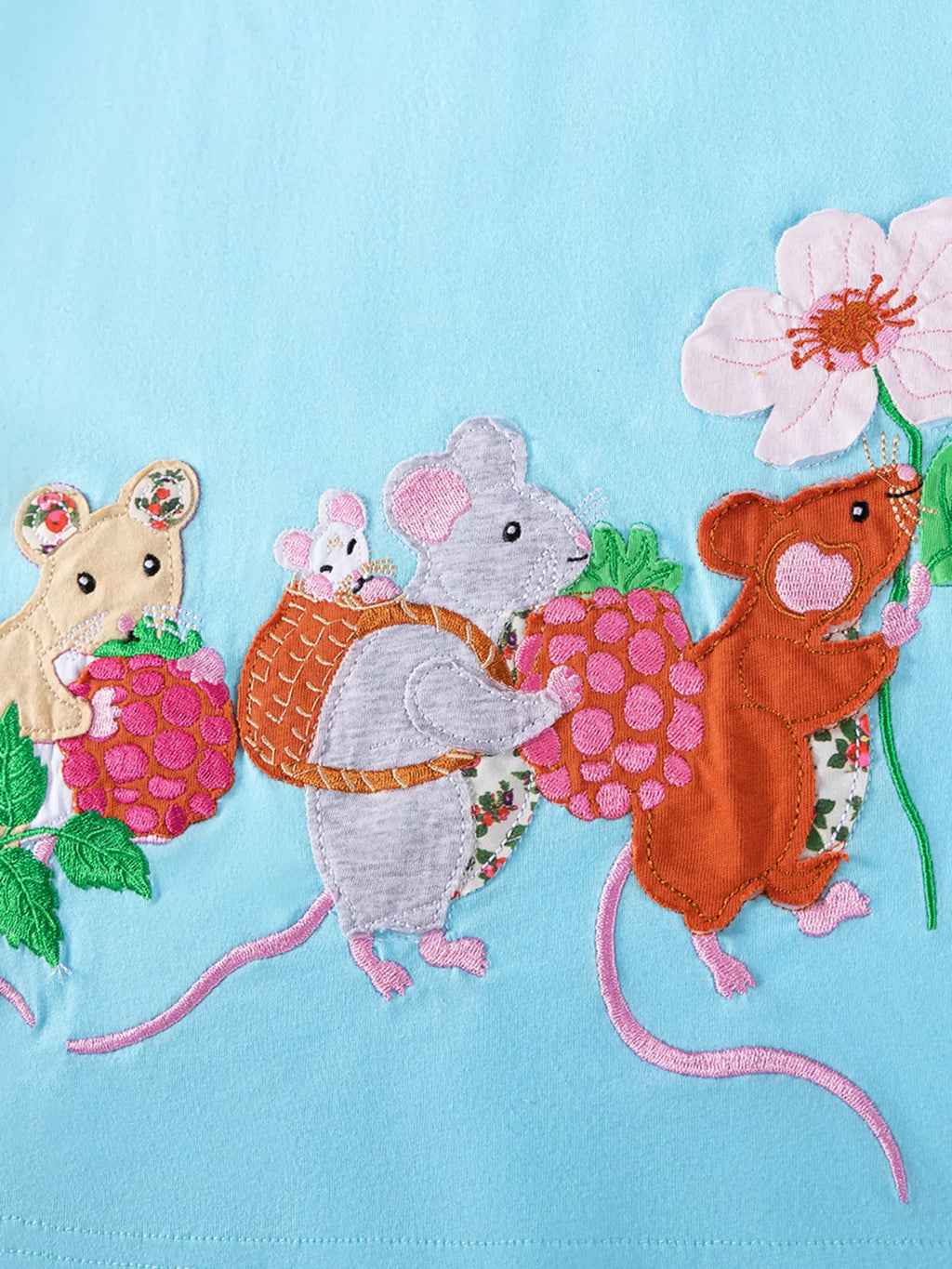 Children's Cartoon Mouse Embroidered Casual Dress