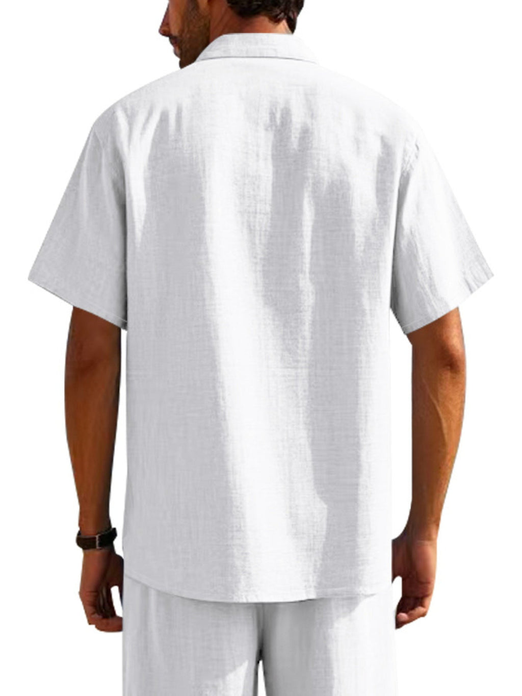 Men's Full Size Short Sleeve Shirt with Pockets Plus Size