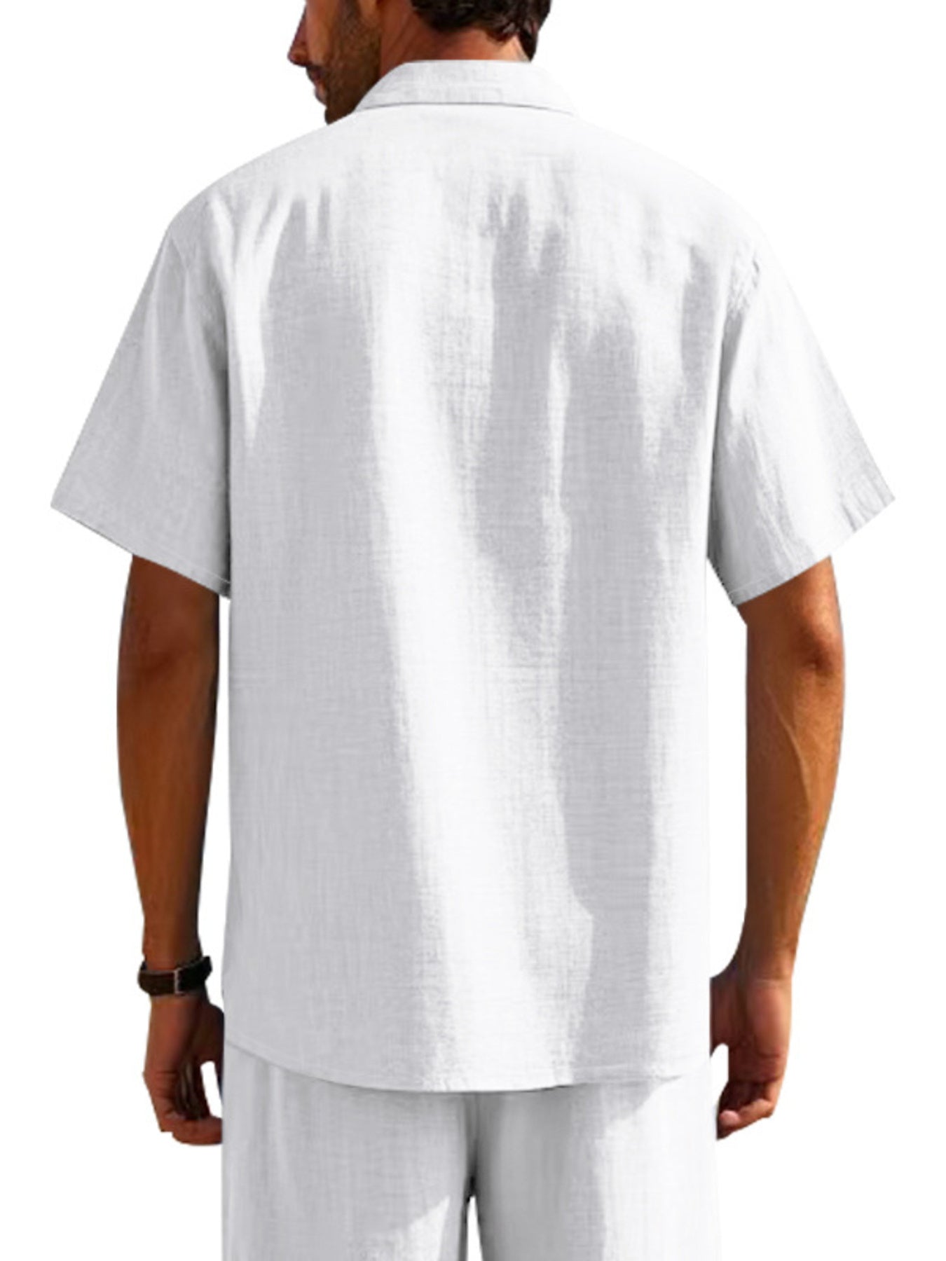 Men's Full Size Short Sleeve Shirt with Pockets Plus Size