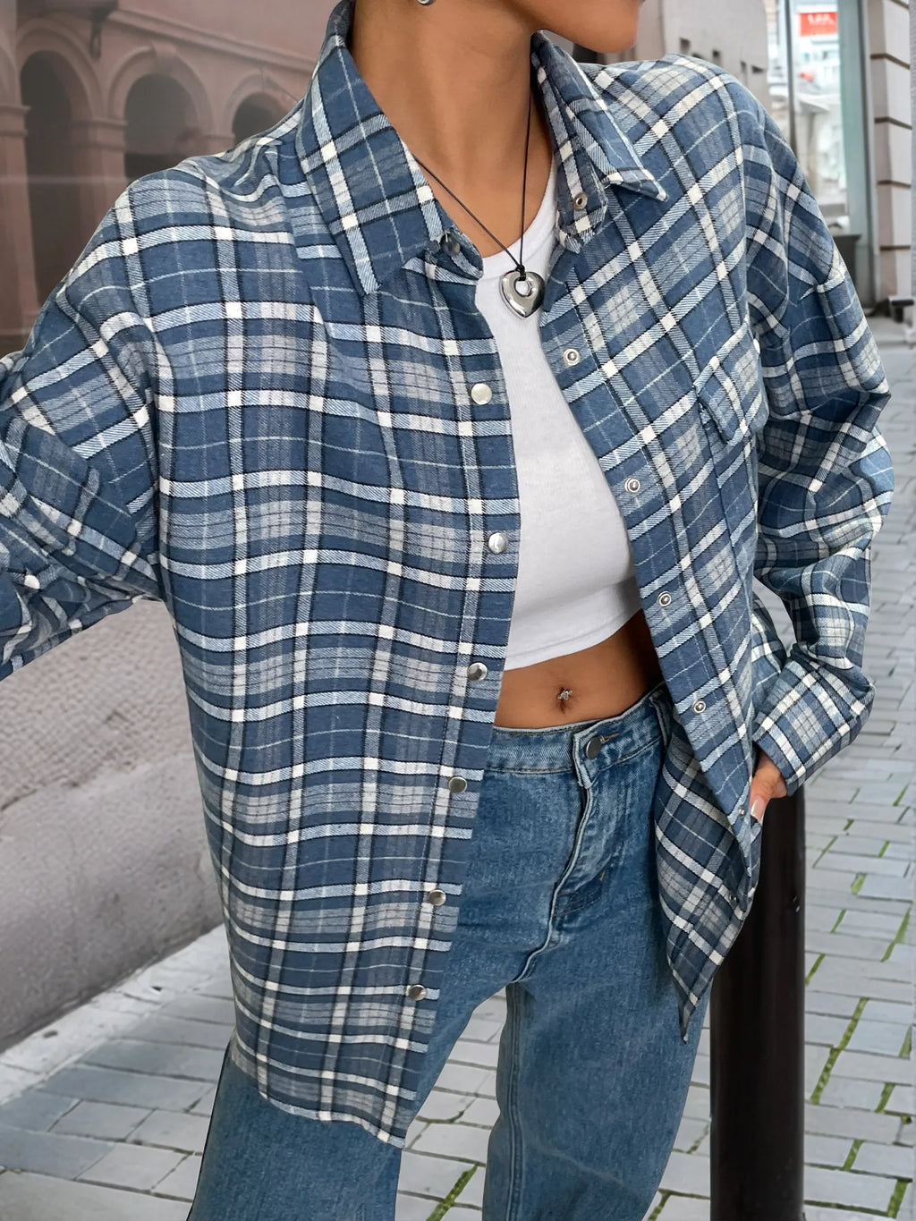 Plaid Button Up Long Sleeve Shirt