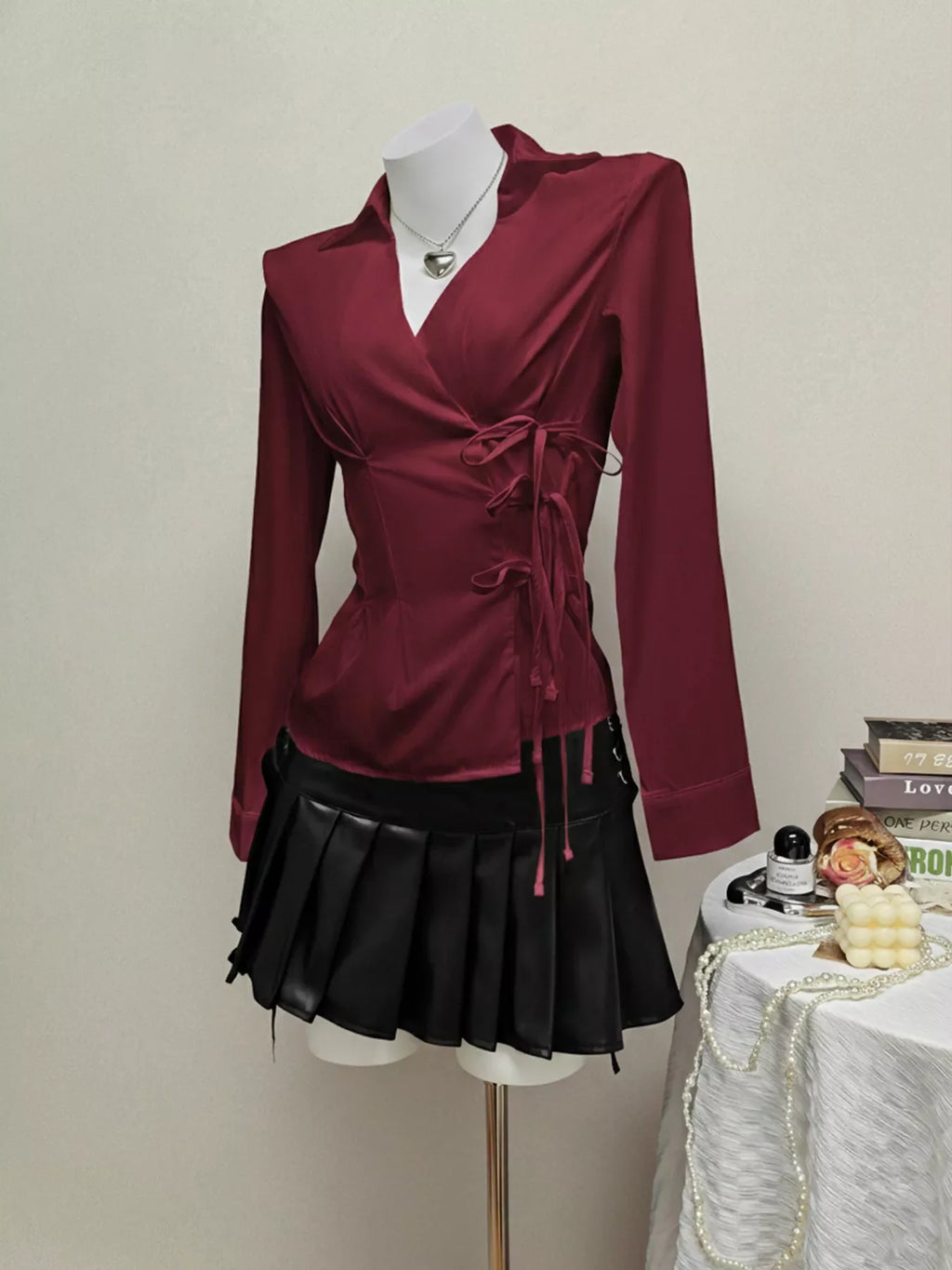 Side Tied Long Sleeve Shirt