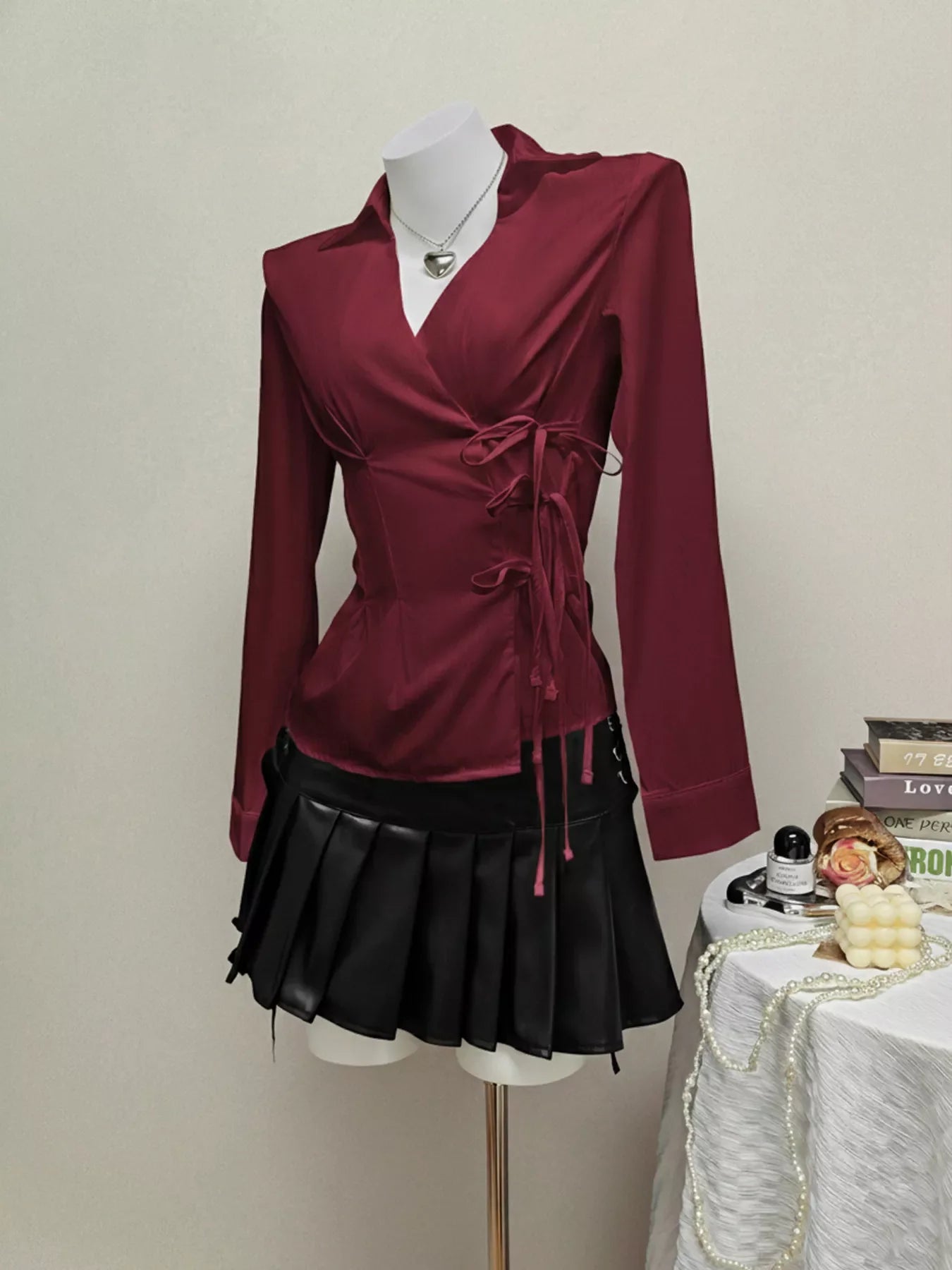 Side Tied Long Sleeve Shirt