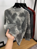 Men's Plus Size Ribbed Hem Round Neck Sweater