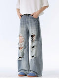 Men's Distressed Wide Leg Baggy Jeans