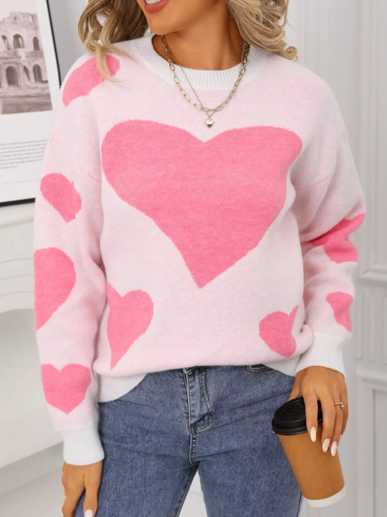 Valentine's Day Heart Crew Neck Sweater