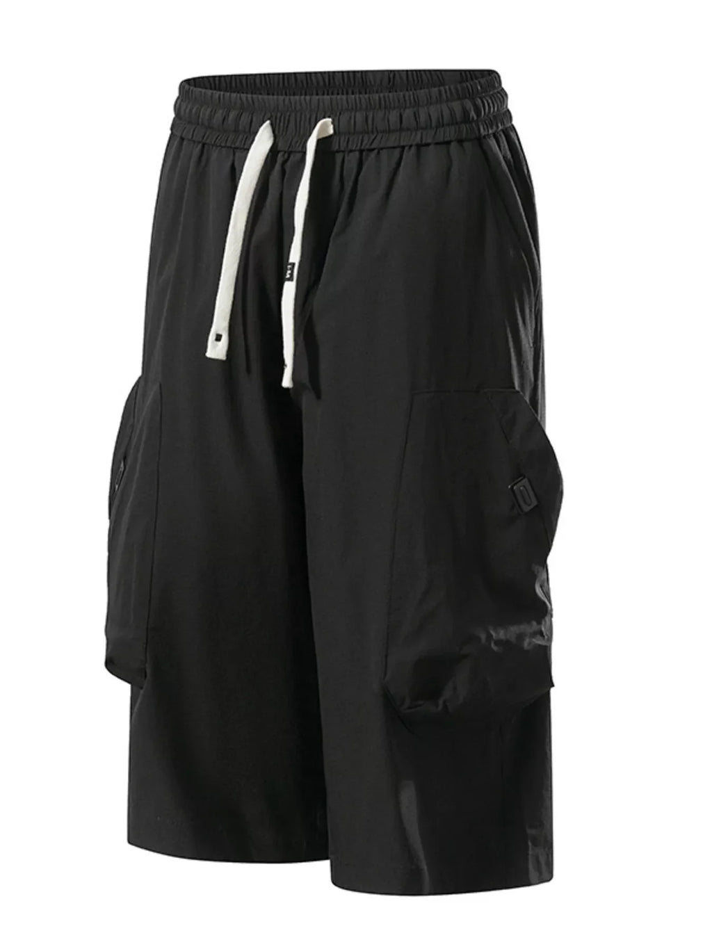 Men's Plus Size Casual Cargo Capris with Drawstring Waist