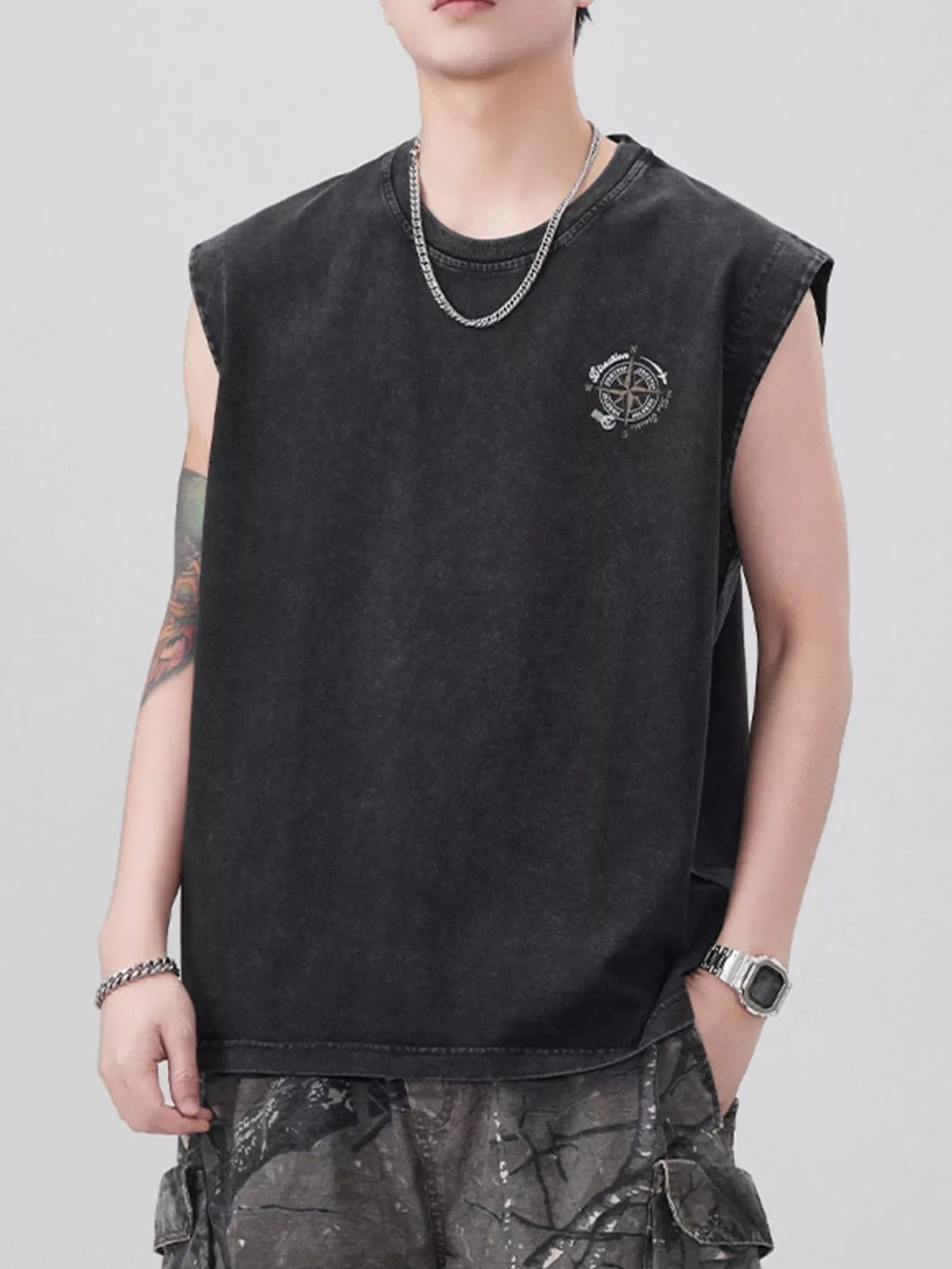Men's Plus Size Round Neck Tank