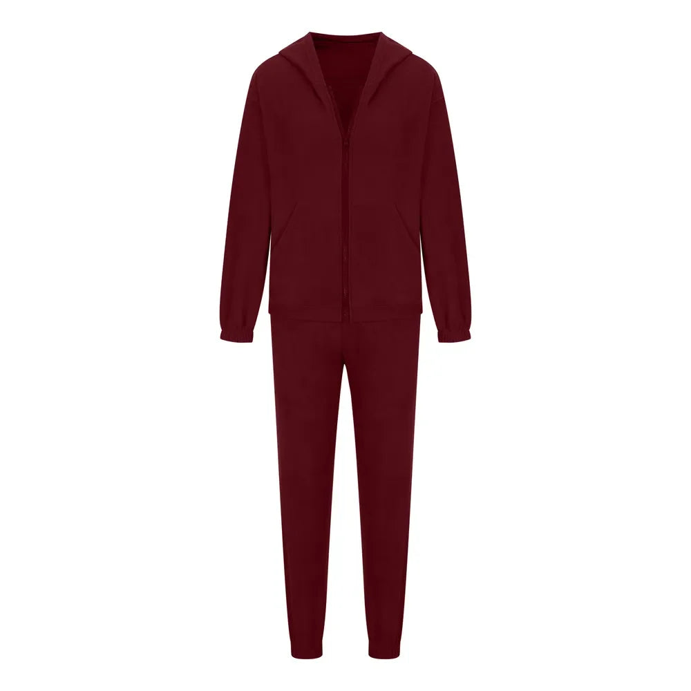 Zip Up Long Sleeve Hoodie and Joggers Set