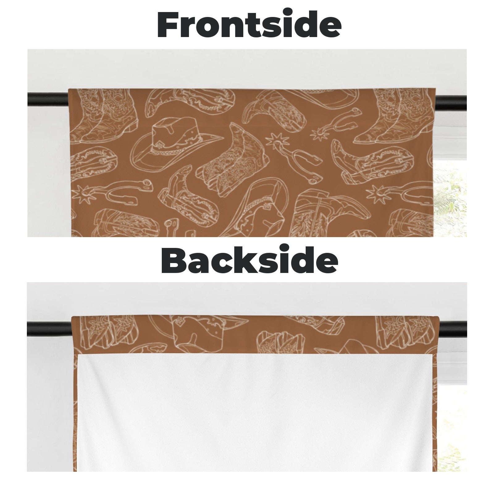 Baha Ranch Western Print Curtains Window Curtain 28"x40" (2-Piece) Made in America