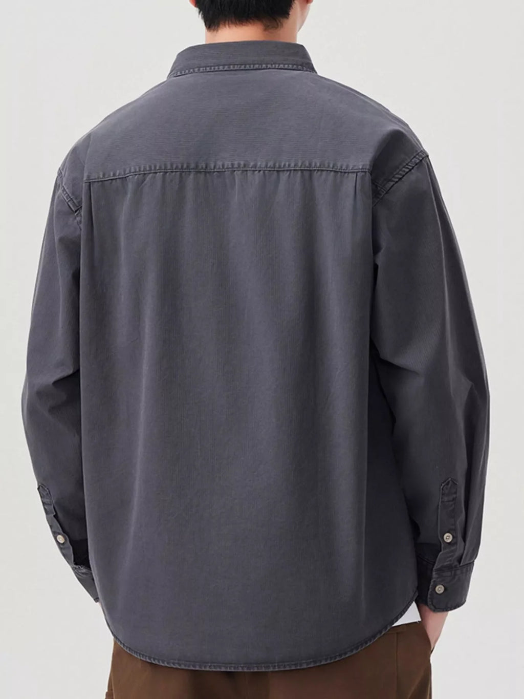 Men's Plus Size Button Up Long Sleeve Shirt