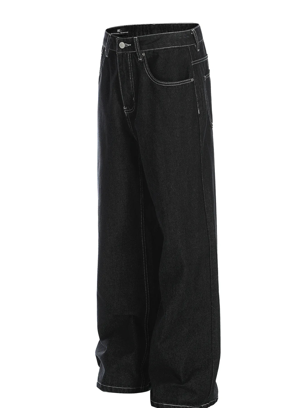 Men's Wide-Leg Contrast Stitch Jeans