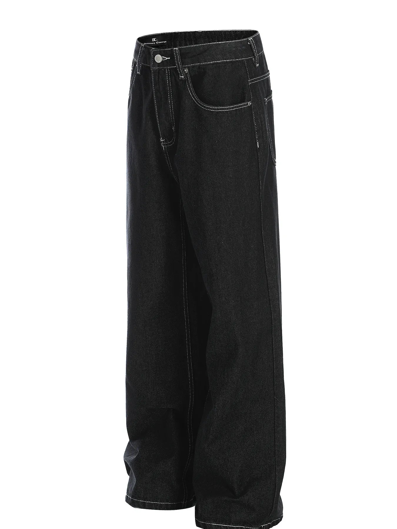 Men's Wide-Leg Contrast Stitch Jeans