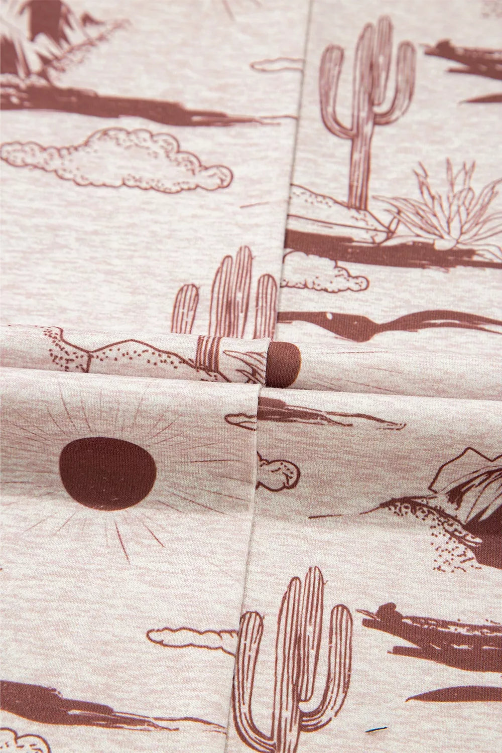 Desert Sand Print Short Sleeve Knit Top