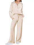 Half Zip Sweatshirt and Pants Set