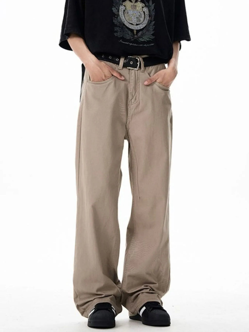 Men's Washed Wide-Leg Cargo Pants