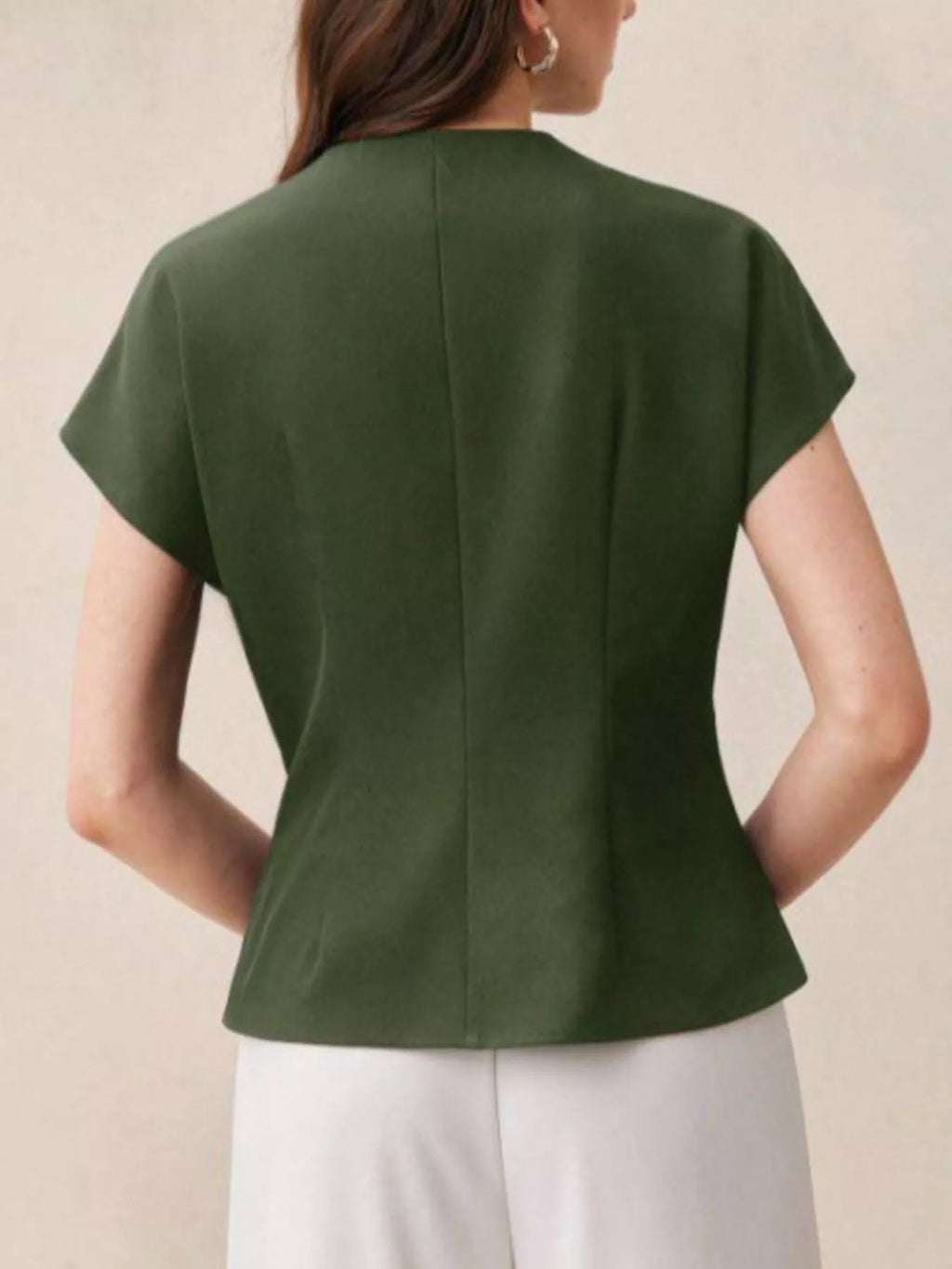 Wrap-Front One Button Shirt