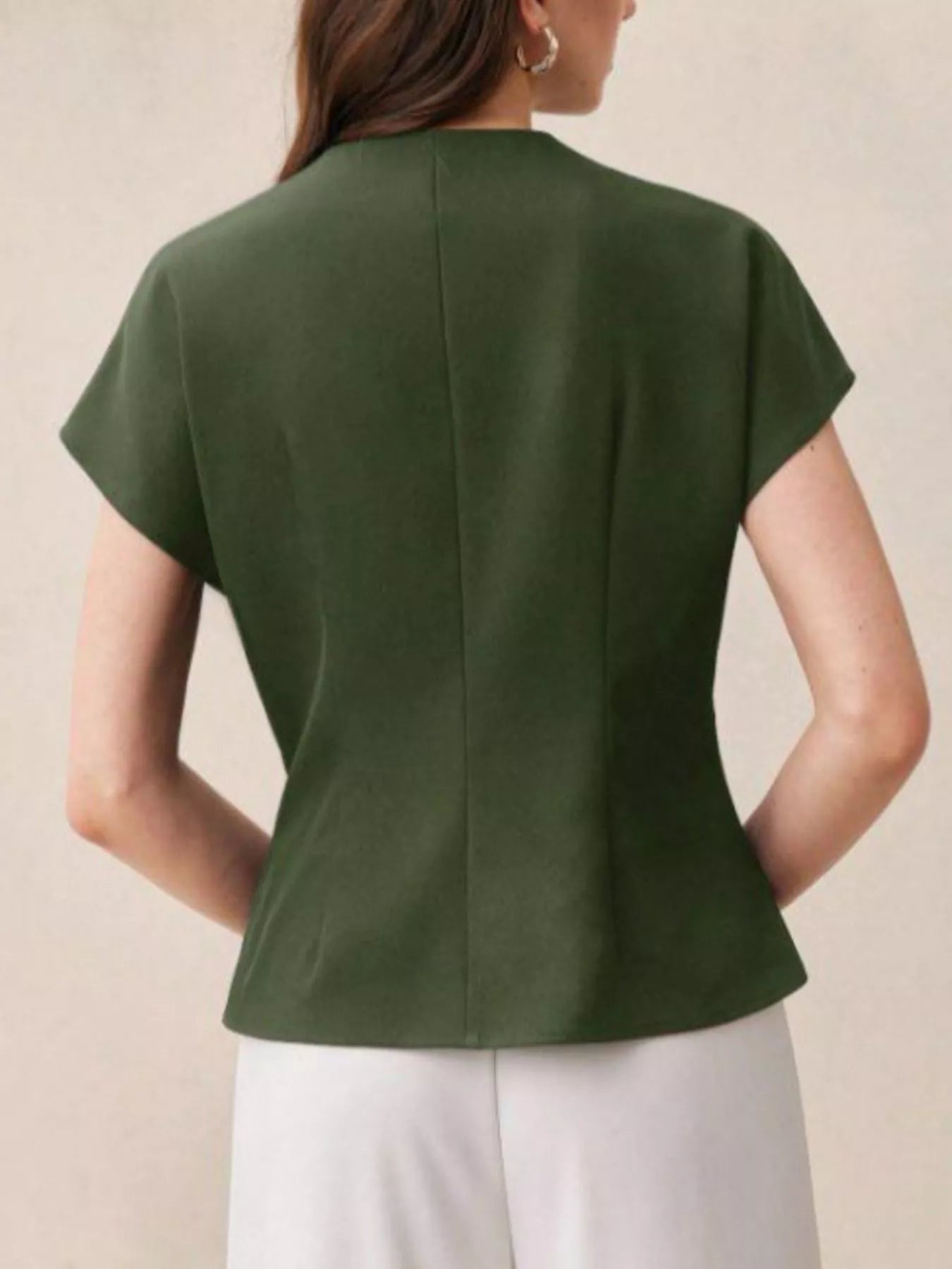 Wrap-Front One Button Shirt