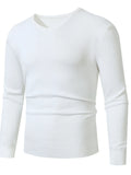 Men's Plus Size Ribbed Hem Long Sleeve Sweater