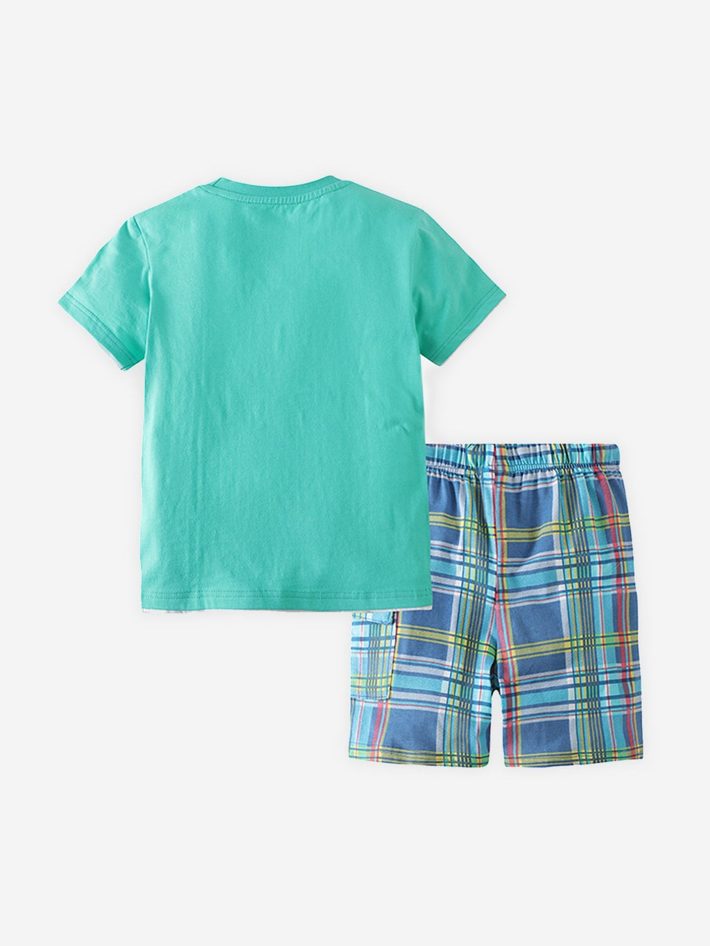 Children's Graphic Tee & Plaid Shorts Set