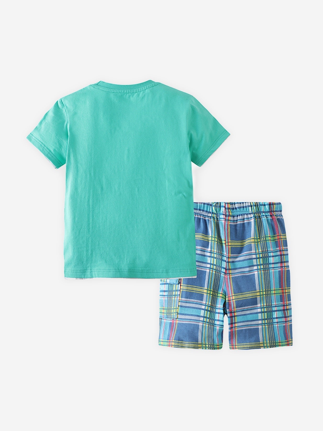 Children's Graphic Tee & Plaid Shorts Set