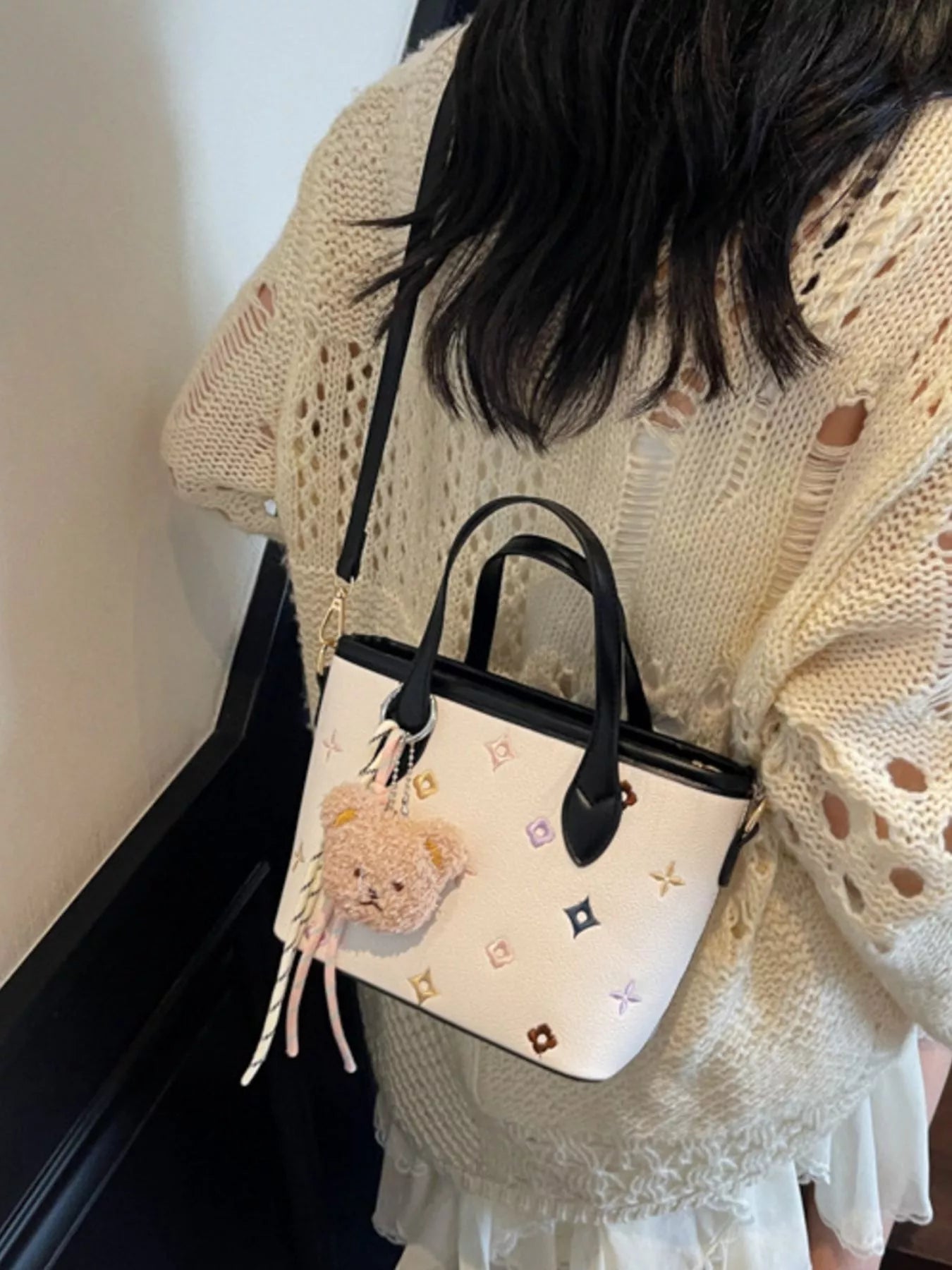 Embroidered Pattern Crossbody Bag