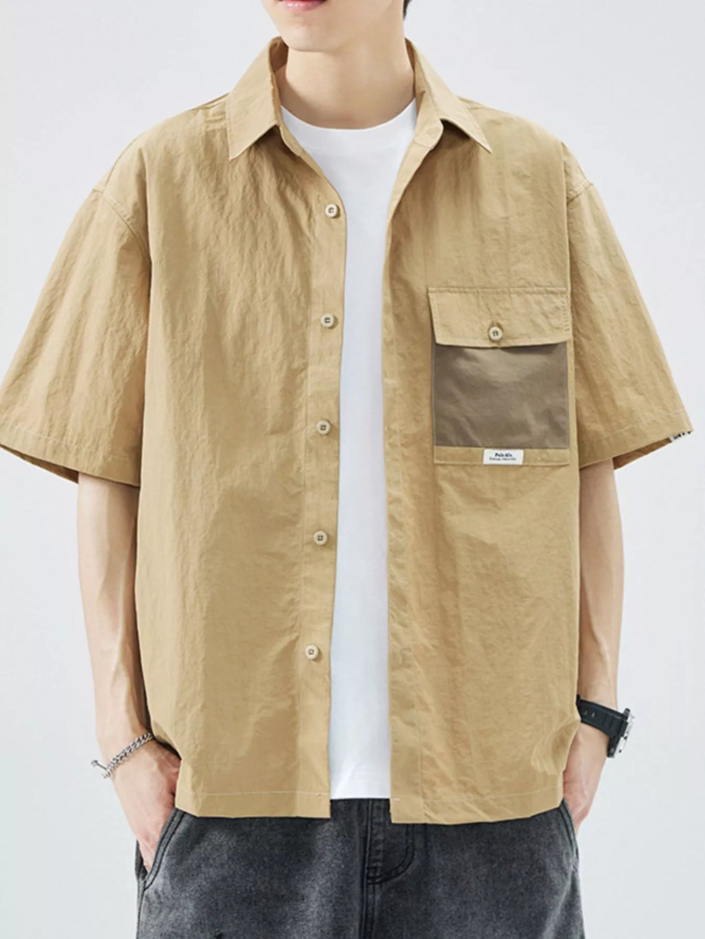 Men's Plus Size Button Up Short Sleeve Shirt