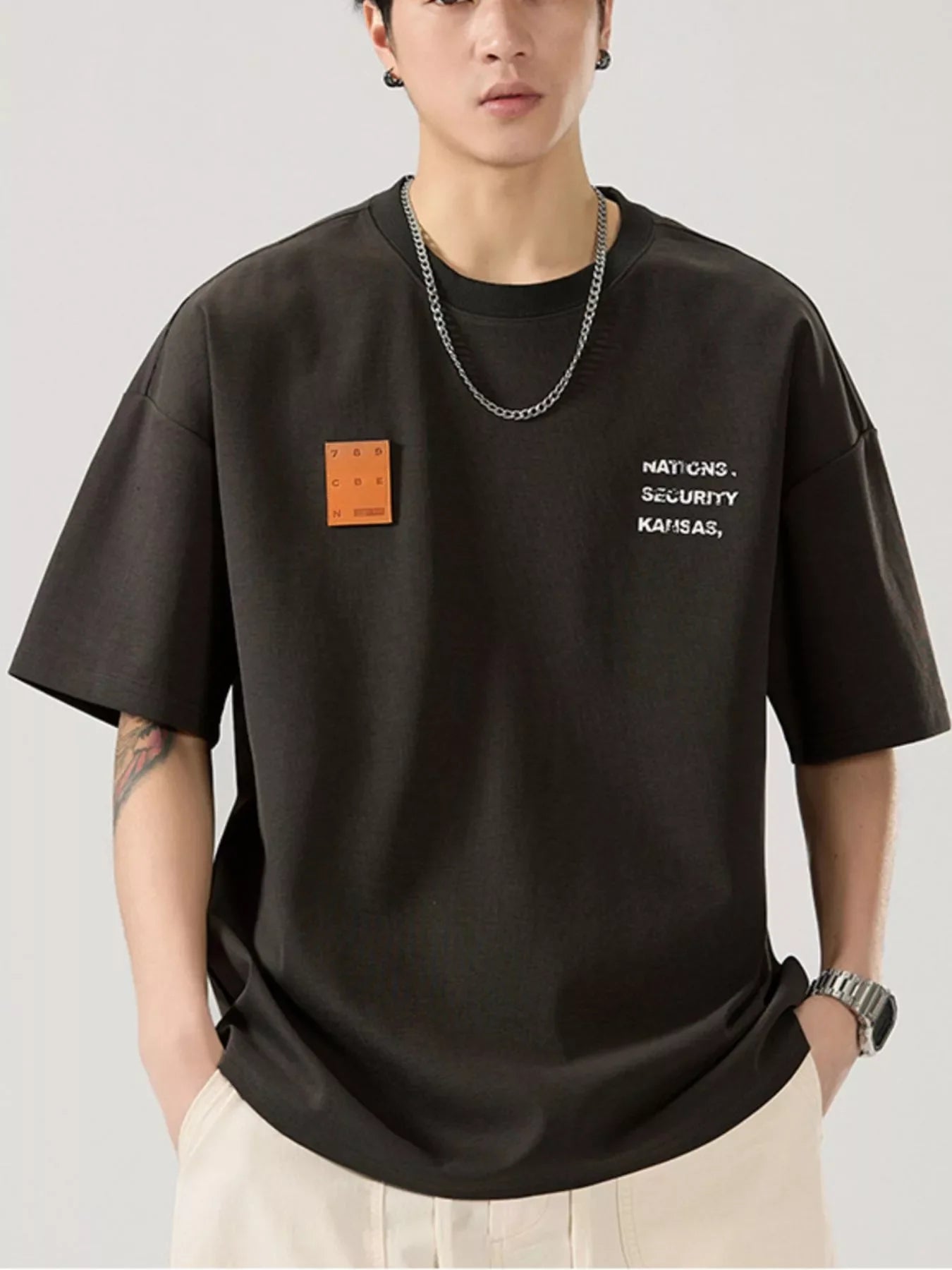 Men's Full Size Round Neck Short Sleeve T-Shirt Plus Size