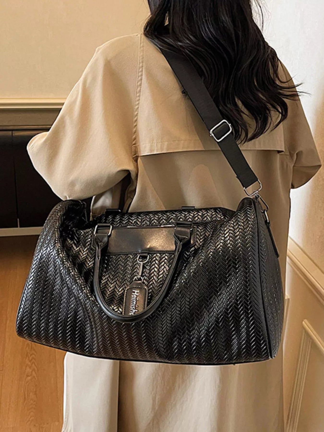 Textured Leather Travel Bag