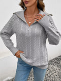 Cable Knit Half Zip Sweater