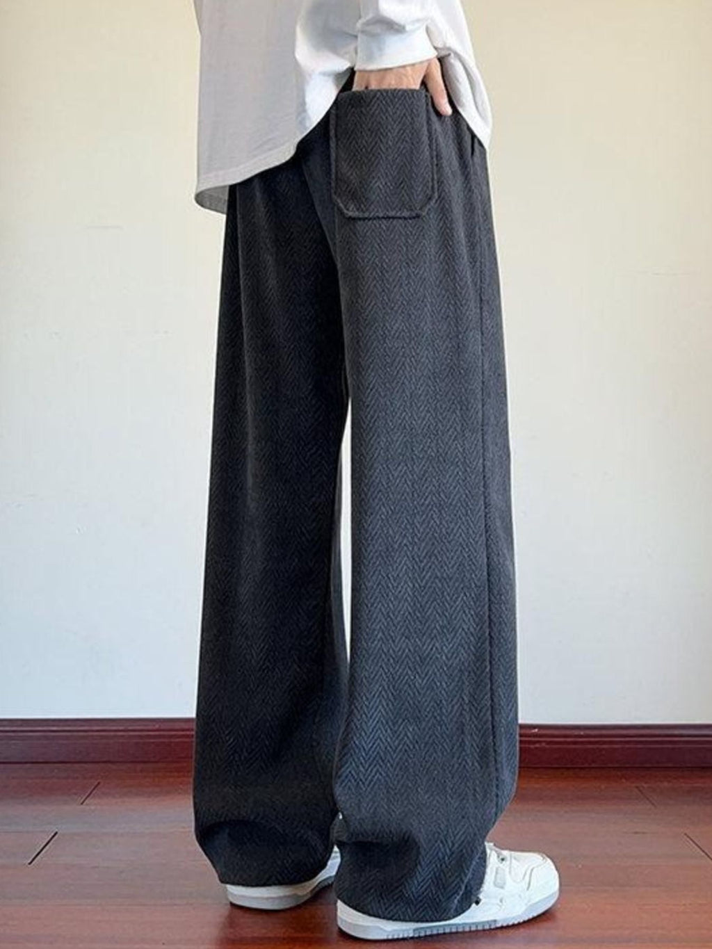 Men's Plus Size Textures Wide Leg Pants