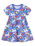 Children's Unicorn Floral Print Short Sleeve Dress