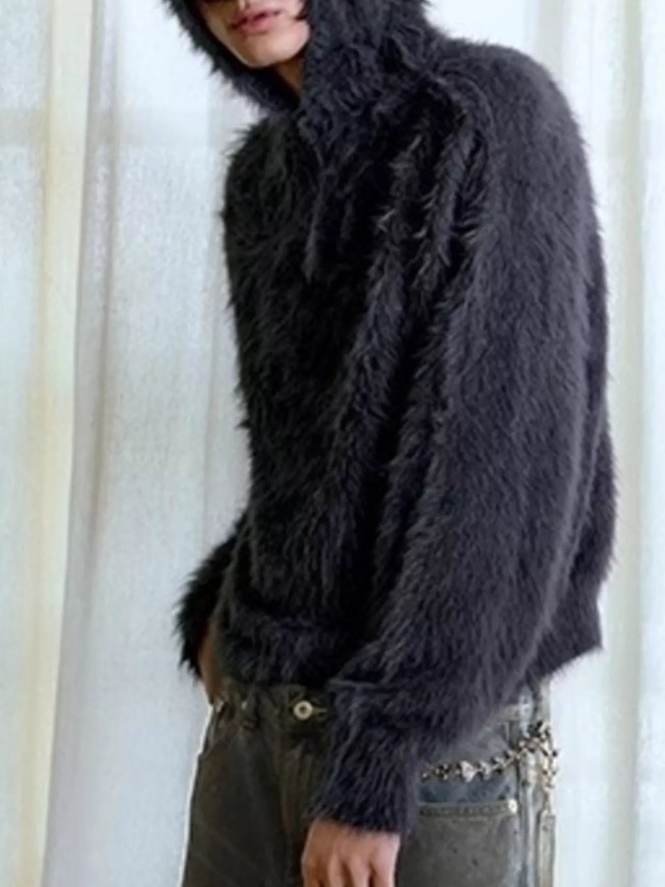 Men's Cozy Faux Fur Quarter-Zip Sweater