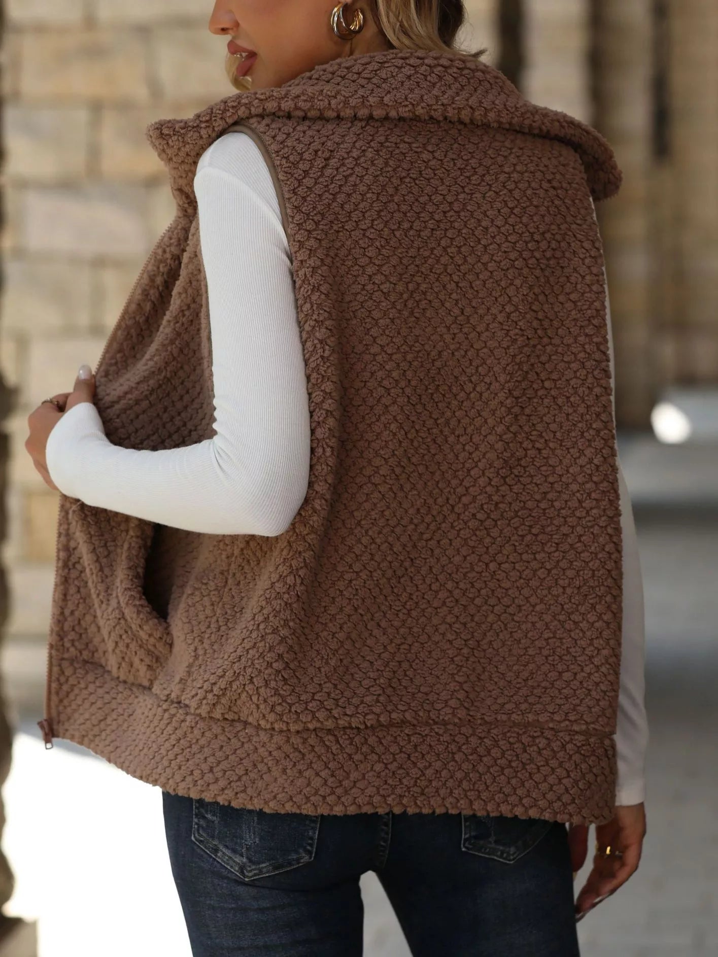 Zip-Up Vest Coat