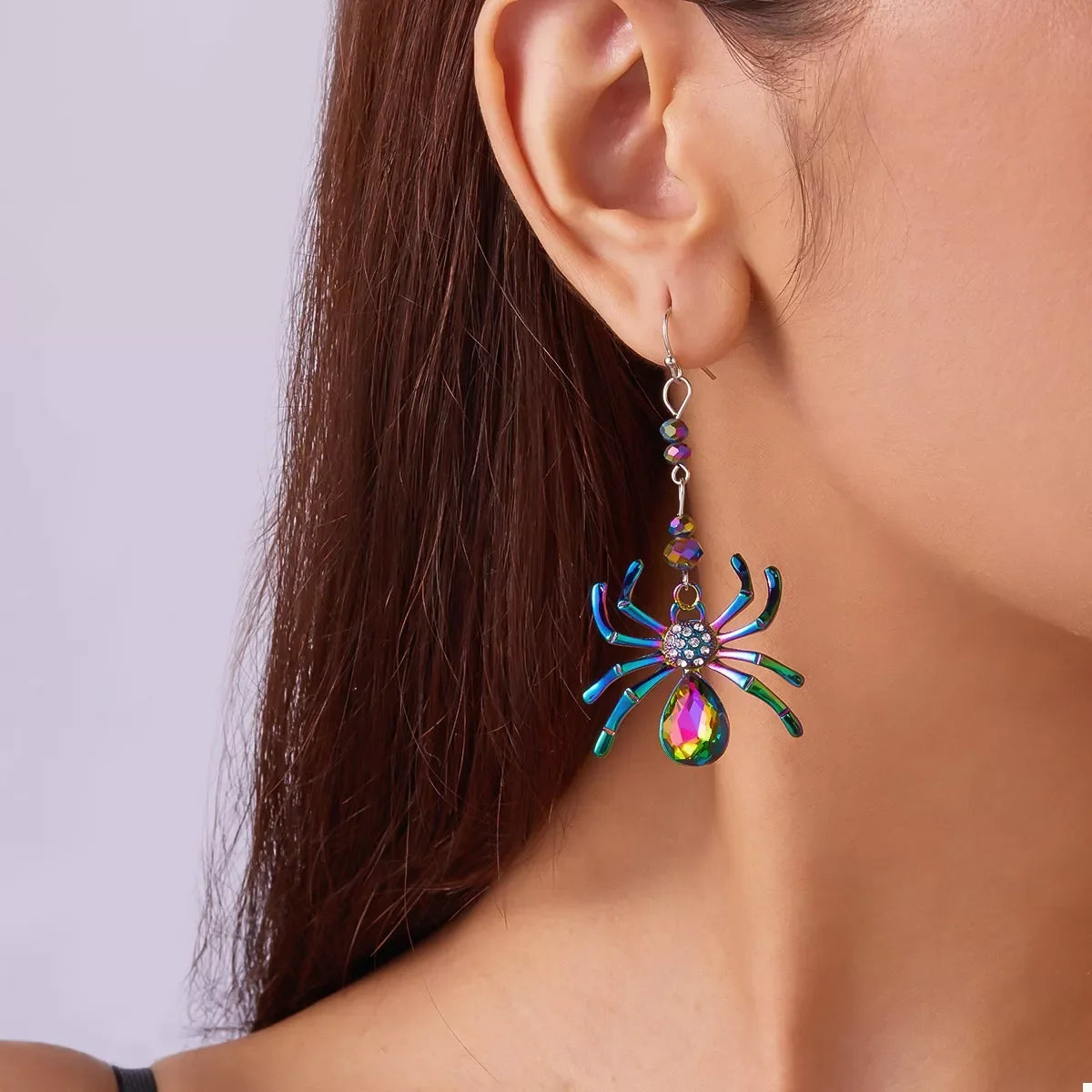 Colorful Spider Drop Earrings