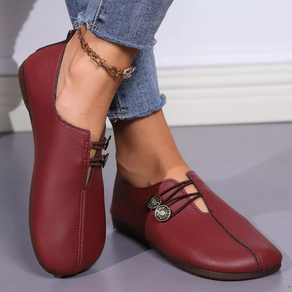 Casual Button Detail Slip-Ons