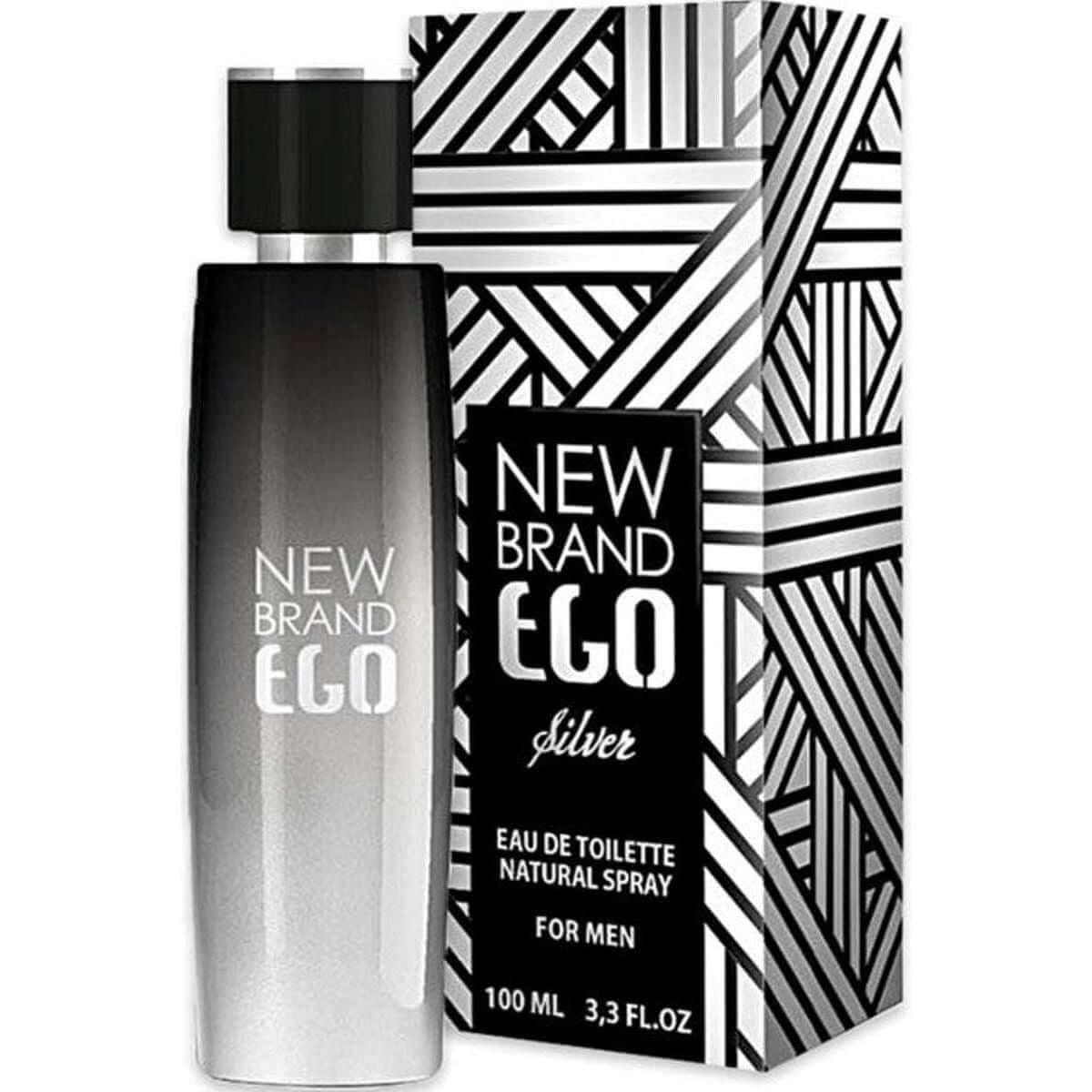 New Brand Ego Silver for Men 3.3 oz EDT Spray