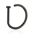 Elegant Punk-Style Stainless Steel Nose Rings - Clip-On Non-Piercing Design