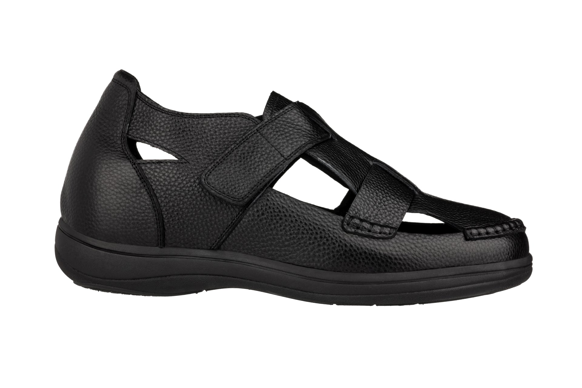 CALTO - K2661 - 3.2 Inches Taller (Black) - Casual Fisherman Sandal